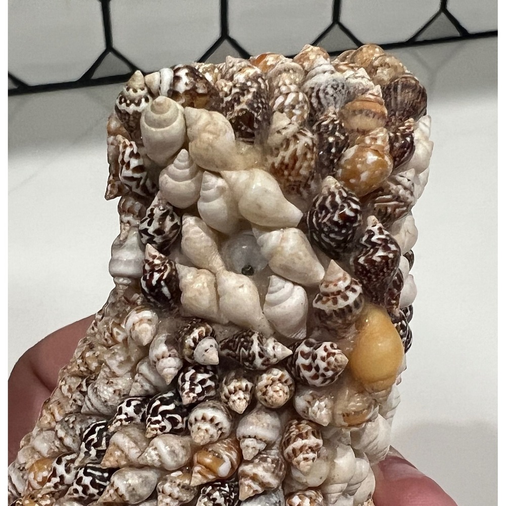 Vintage Seashell Owl Figurine Handcrafted Shell Art Made in Philippines 3.25in - Picture 3 of 9